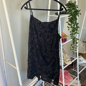 4X Cider floral black velvet ruched dress